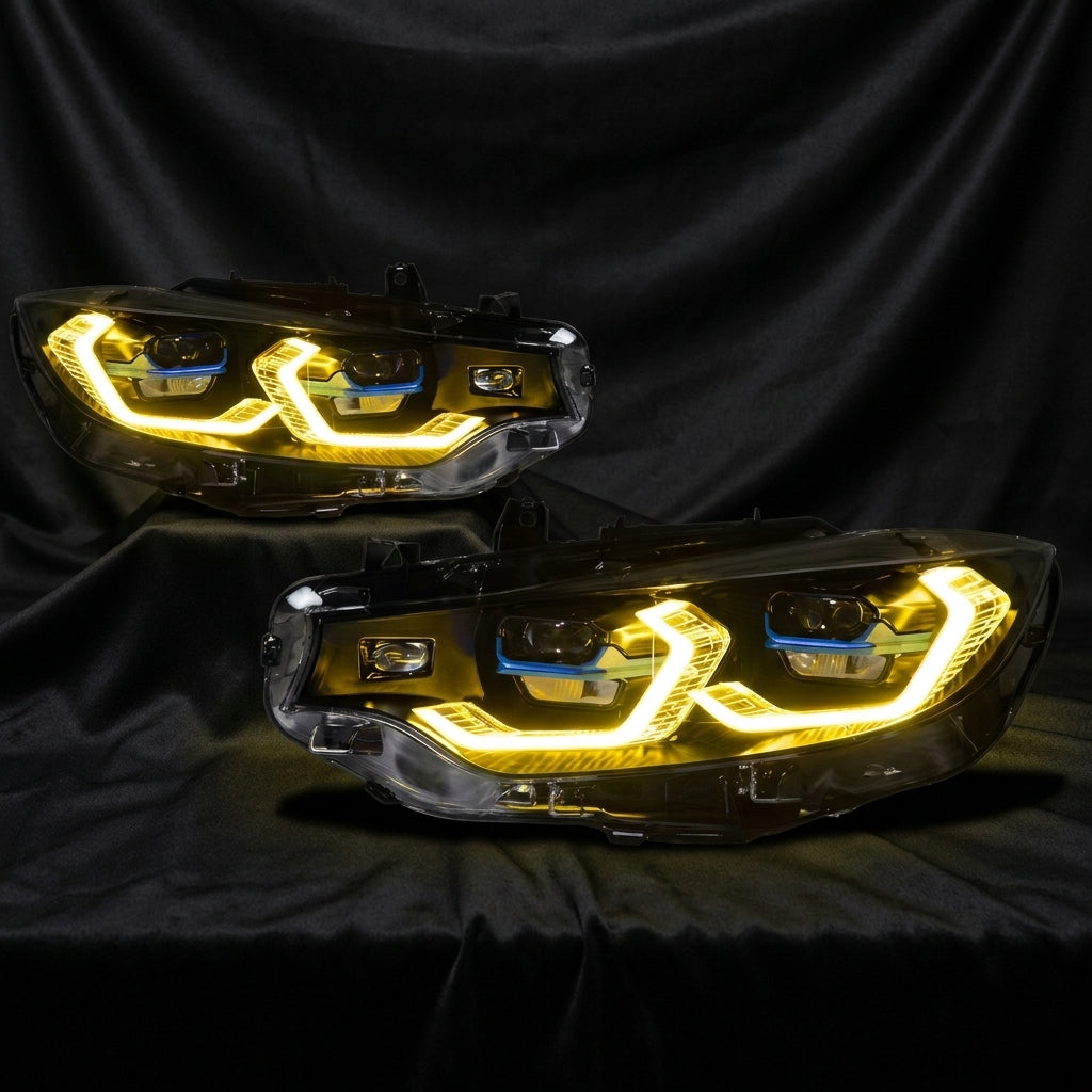 BMW F80/F82/F32 G8X Style Ikon Headlights White/Yellow
