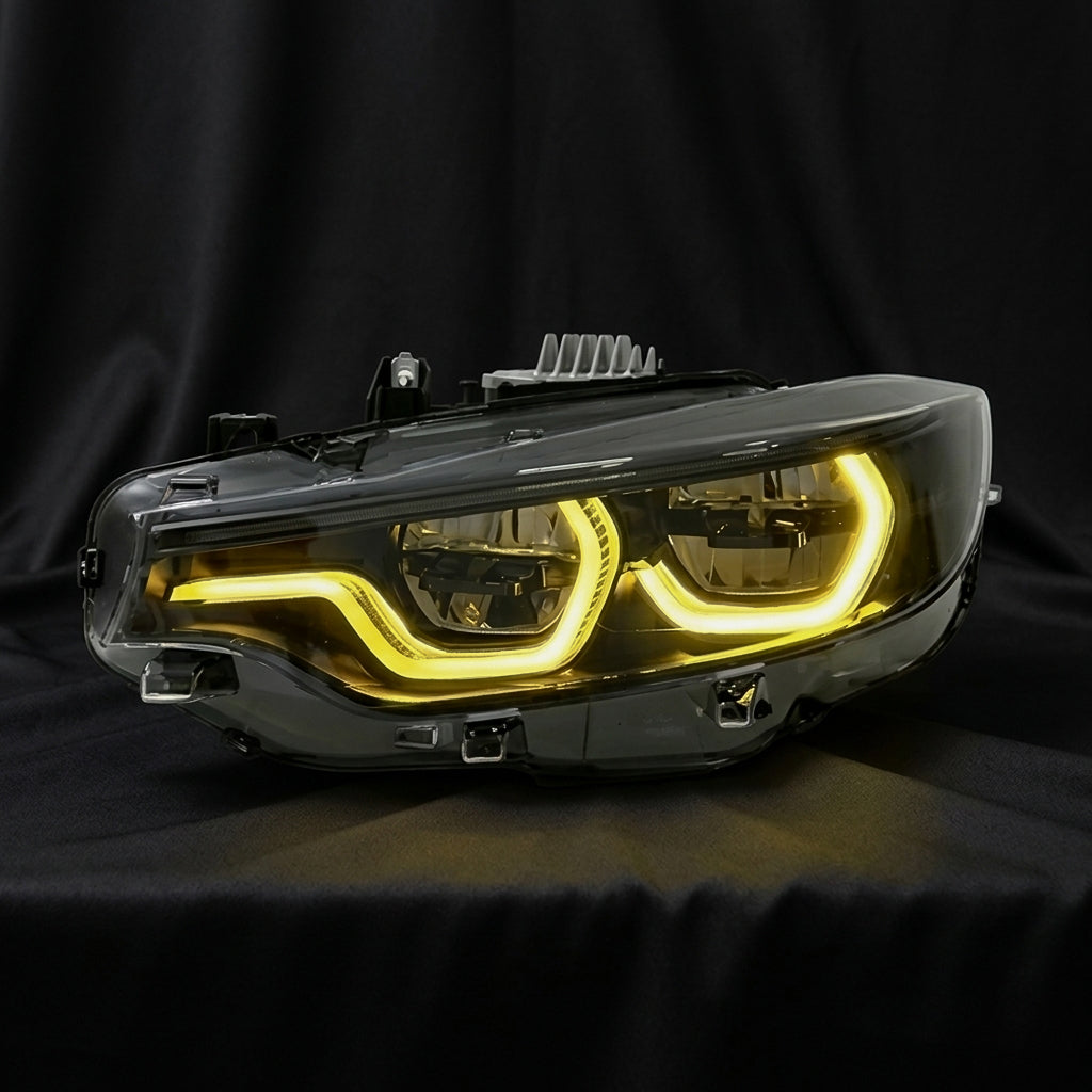 BMW F80/F82/F32 Black Shadow Ikon Headlights White/Yellow/Red