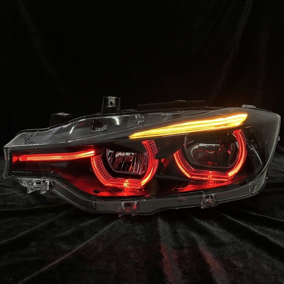 Shadow Line Ikon Style Laser Headlights White/Yellow/Red For BMW F30/31